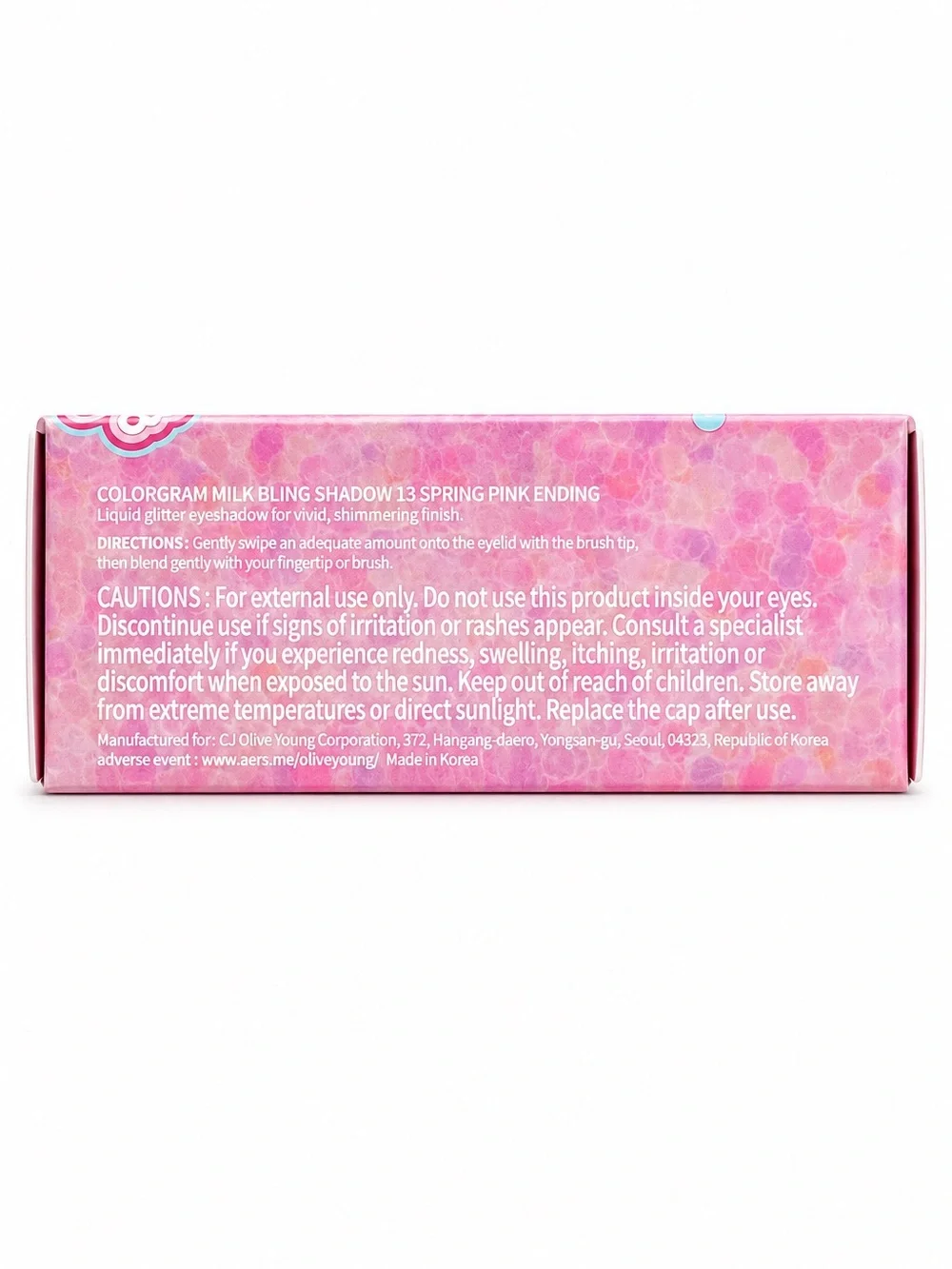Colorgram Milk Bling Shadow 13 Spring Pink Ending Glitter Liquid Eyeshadow NIB